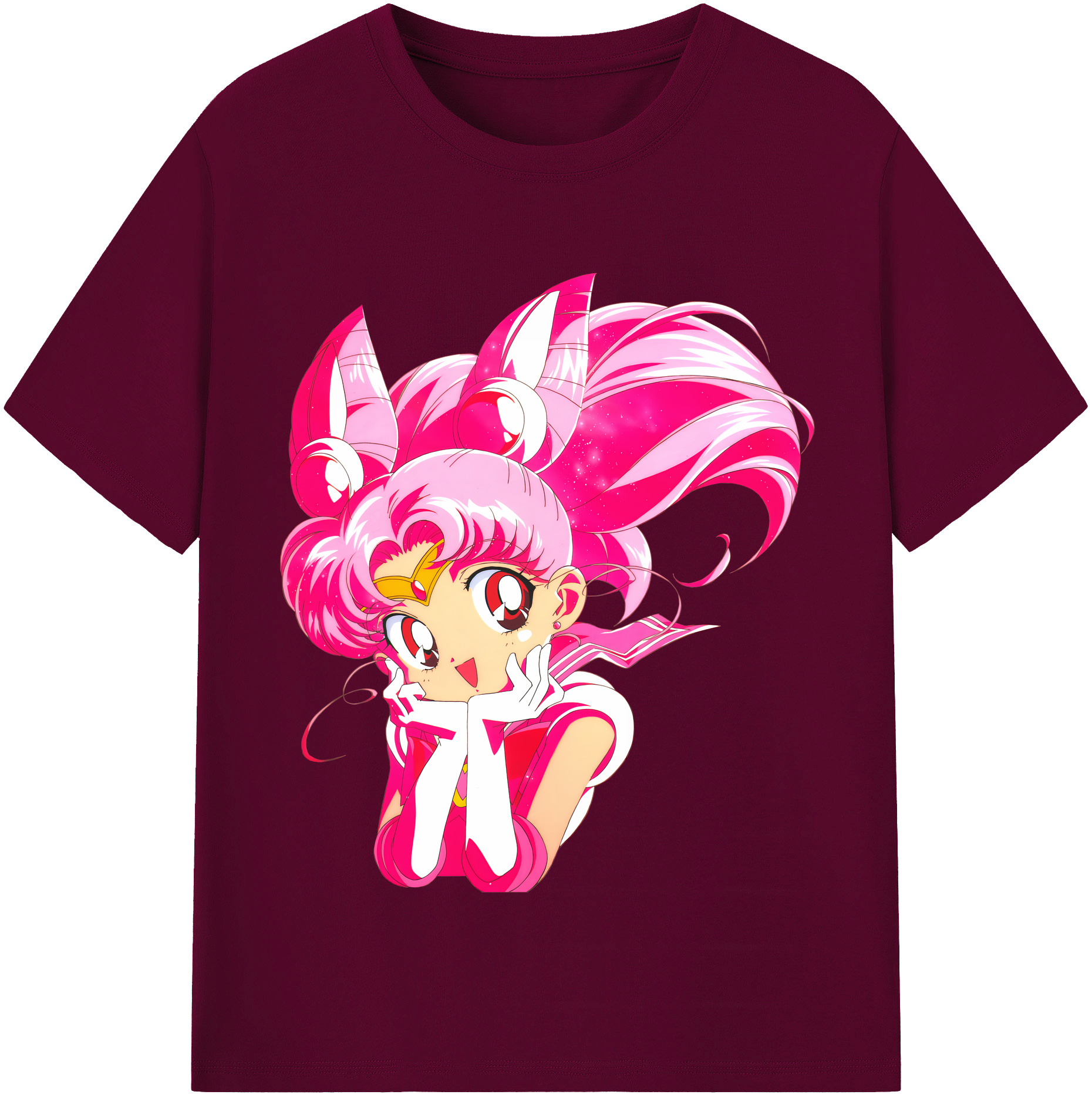 （画像用） 美少女戦士セーラームーン ちびうさ Sailor Moon Chibiusa Tsukino Usagi Small Lady Serenity レディースカジュアルプリントTシャツ（綿100％）